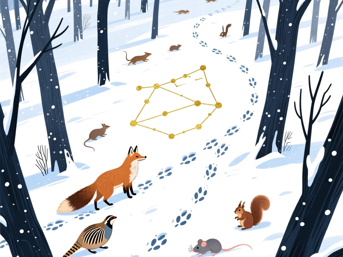 Snow in the woods — where every track is revealed