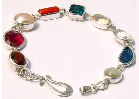 Nine gem astrology bangle with sacred gemstones