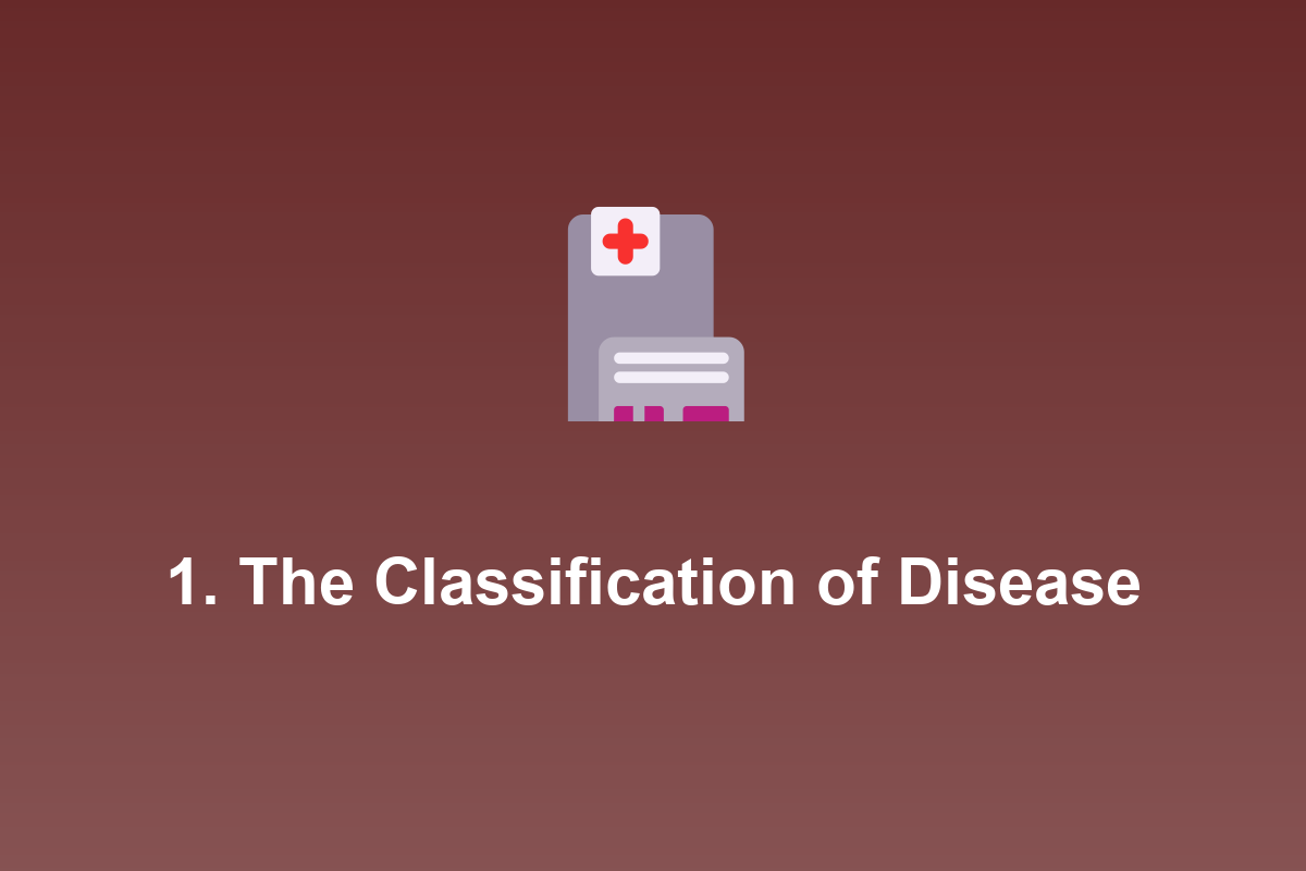 Section: 1. The Classification of Disease
