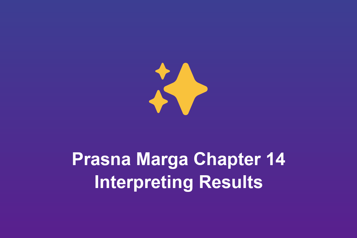Section: Prasna Marga Chapter 14 Interpreting Results