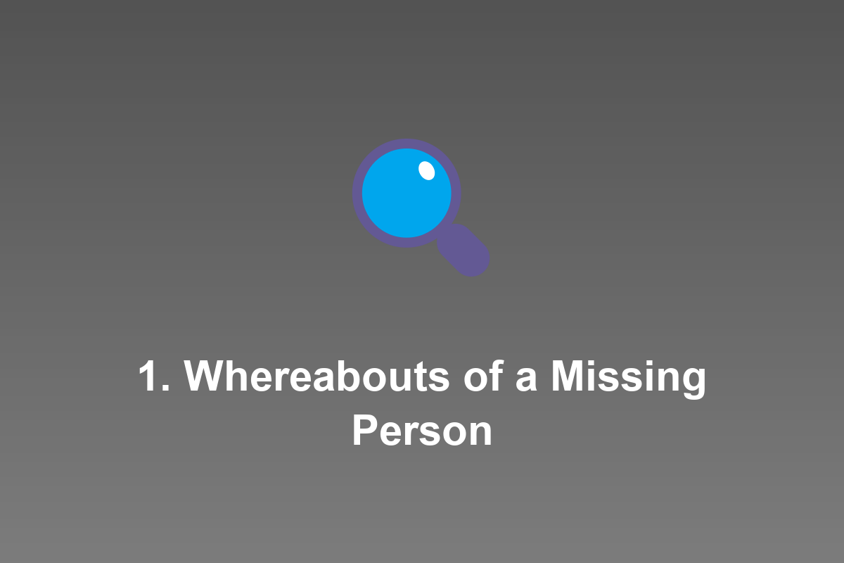 Section: 1. Whereabouts of a Missing Person